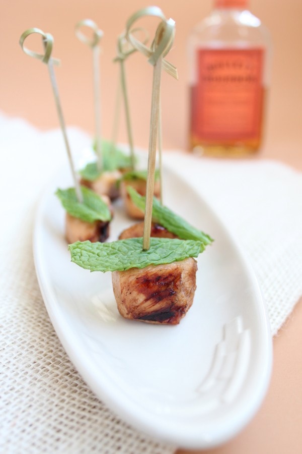 Whiskey Lemon Chicken Skewers