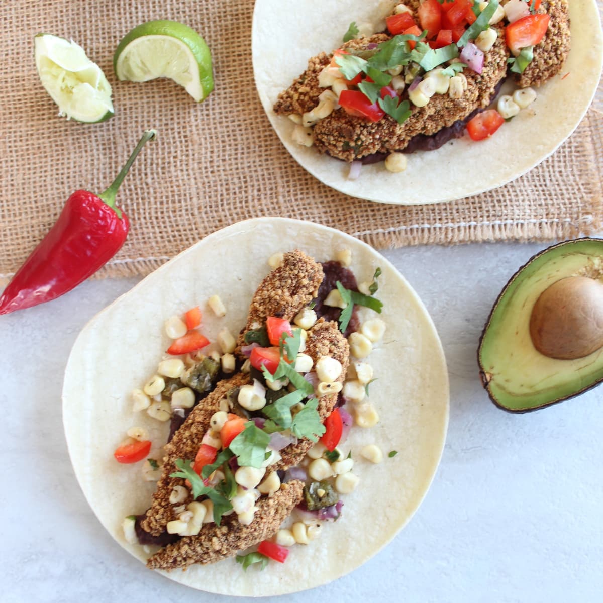 Crispy Avocado Vegetarian Tacos