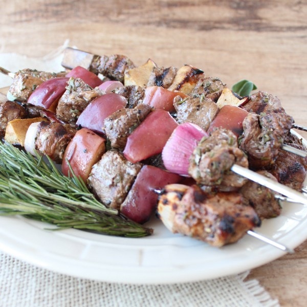 Rosemary Sage Pork Tenderloin Skewers