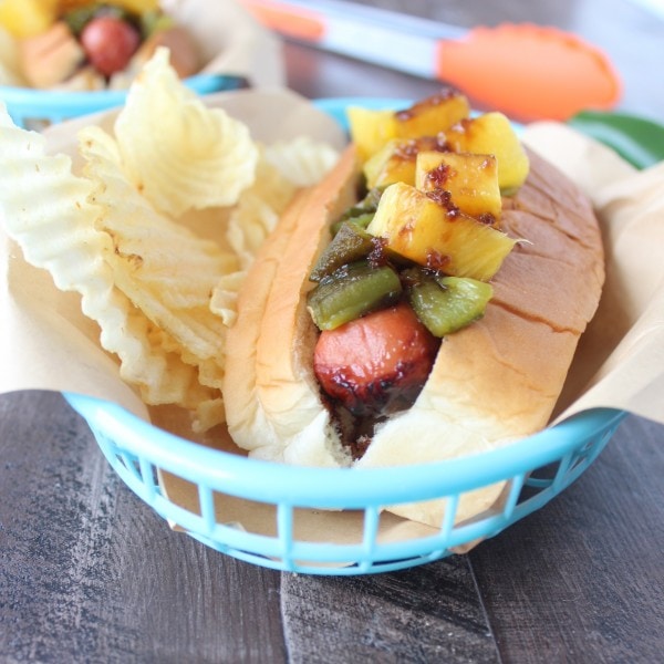 Grilled Pineapple Teriyaki Hot Dogs