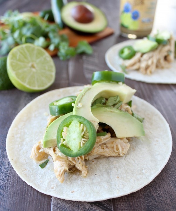 Slow Cooker Cilantro Lime Cumin Chicken Tacos