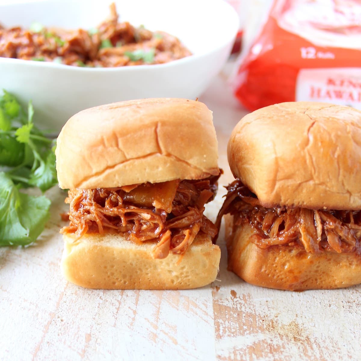 Hawaiian Chicken Sliders Slow Cooker Recipe WhitneyBond