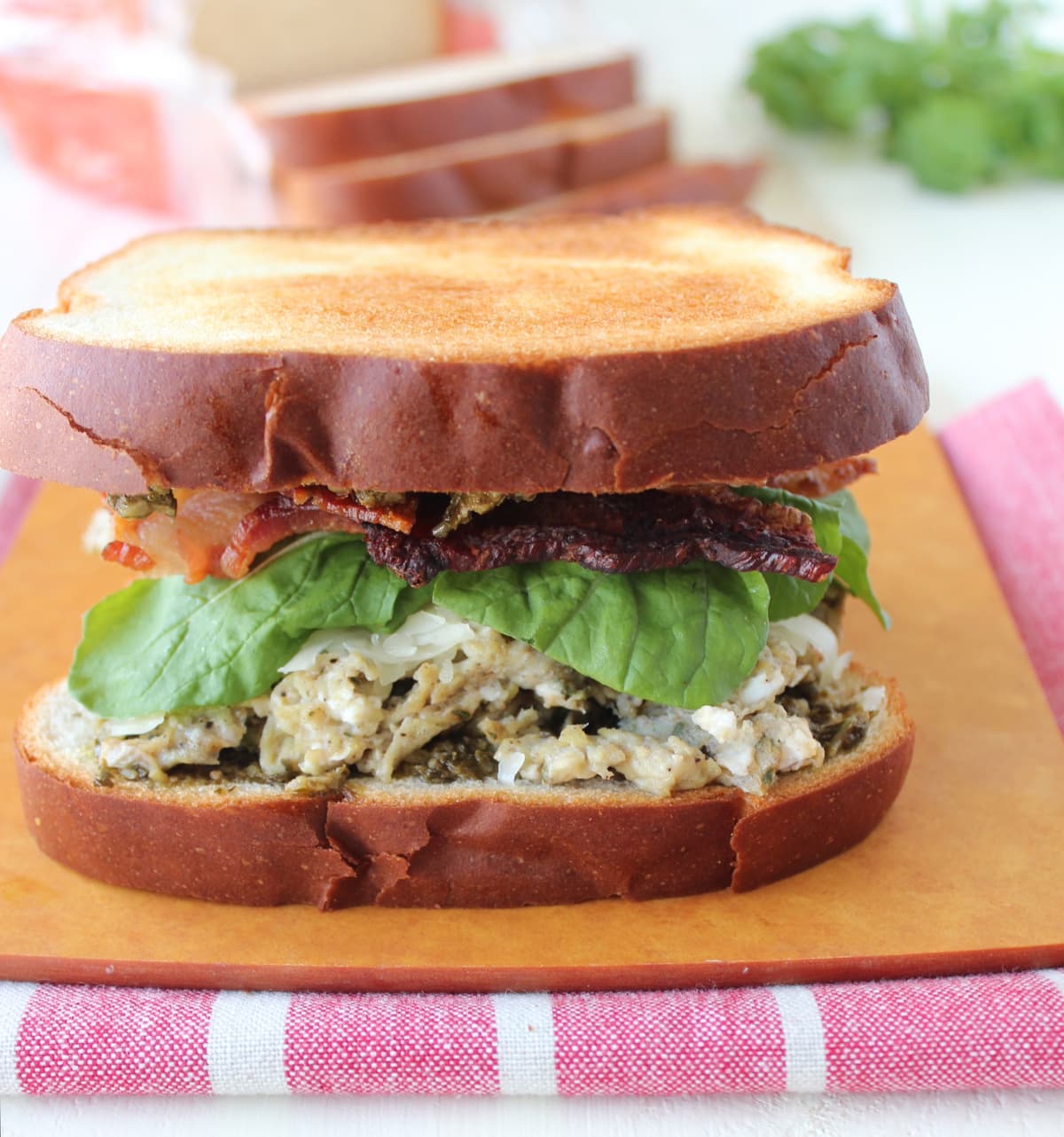 Toasted Pesto Egg Breakfast Sandwiches