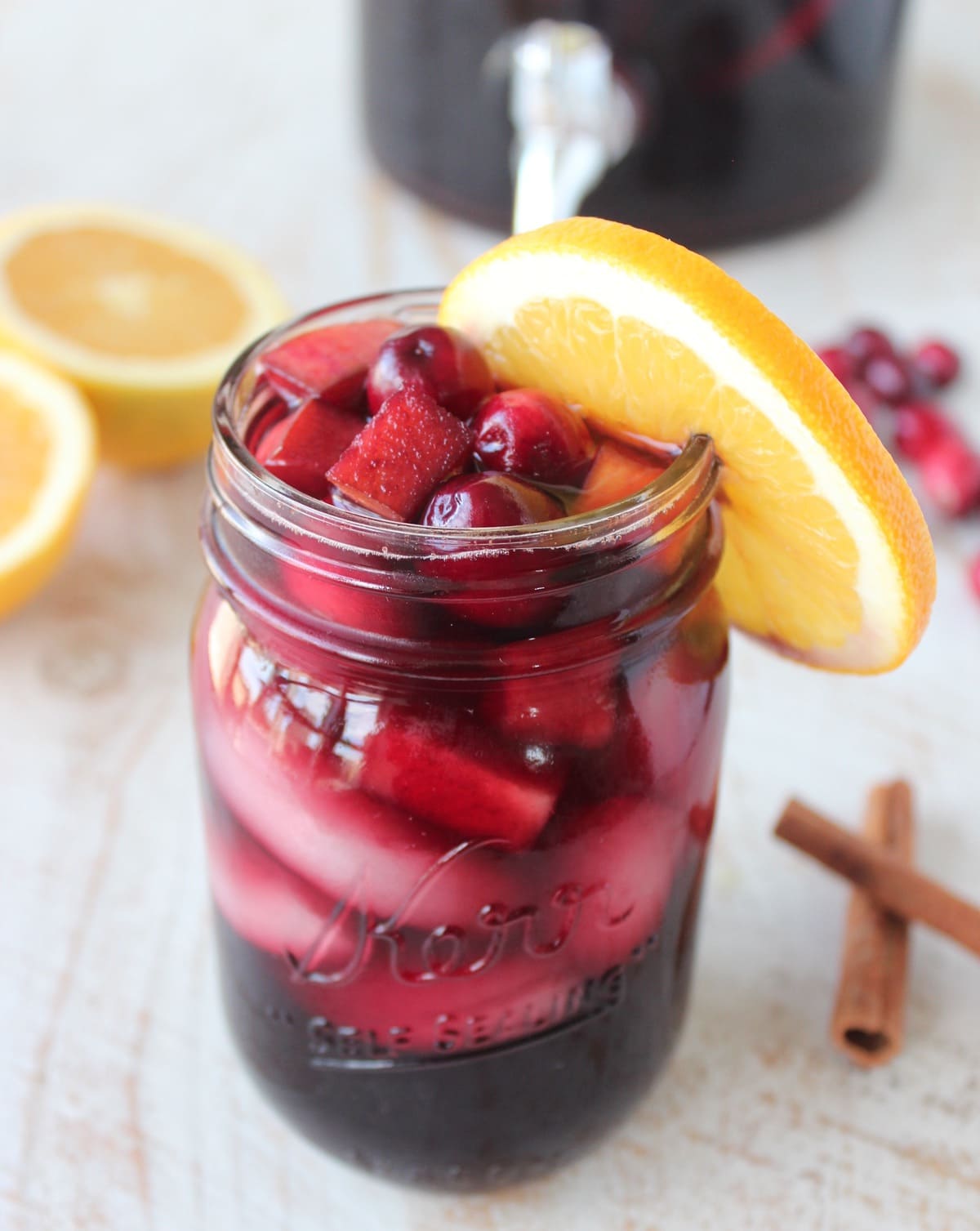 Slow Cooker Thanksgiving Sangria - Holiday Cocktail Recipe