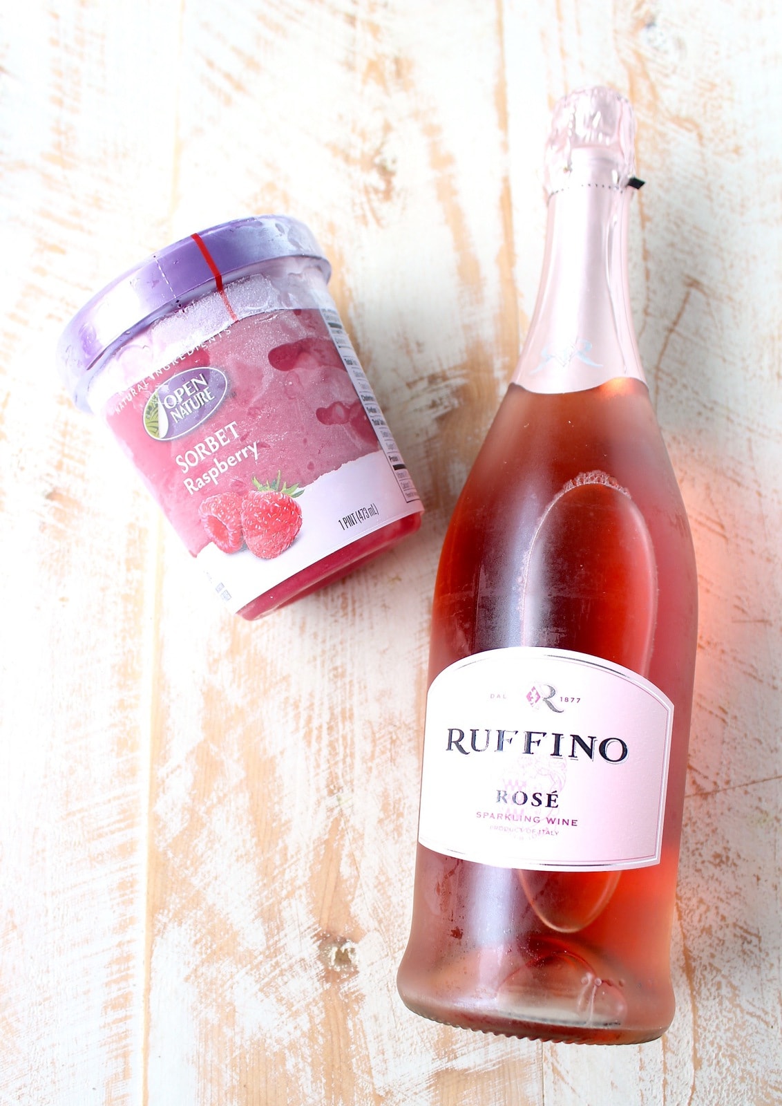 raspberry sorbet rosé floats - Sarah Bakes Gluten Free