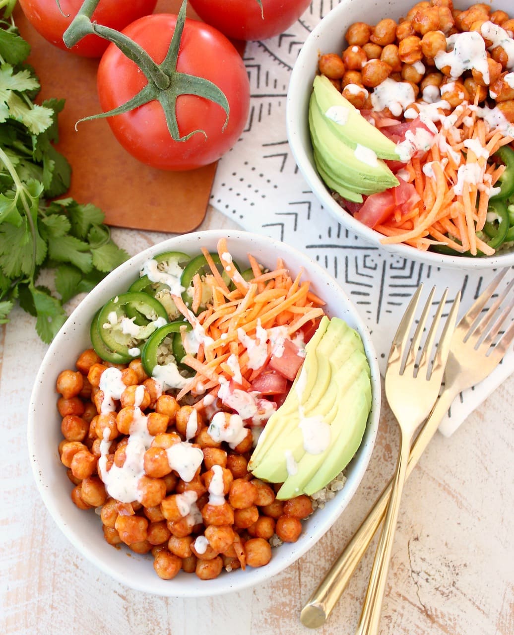 Meal Prep Buffalo Chickpea Salad {Vegan, GF, Low Cal} - Skinny