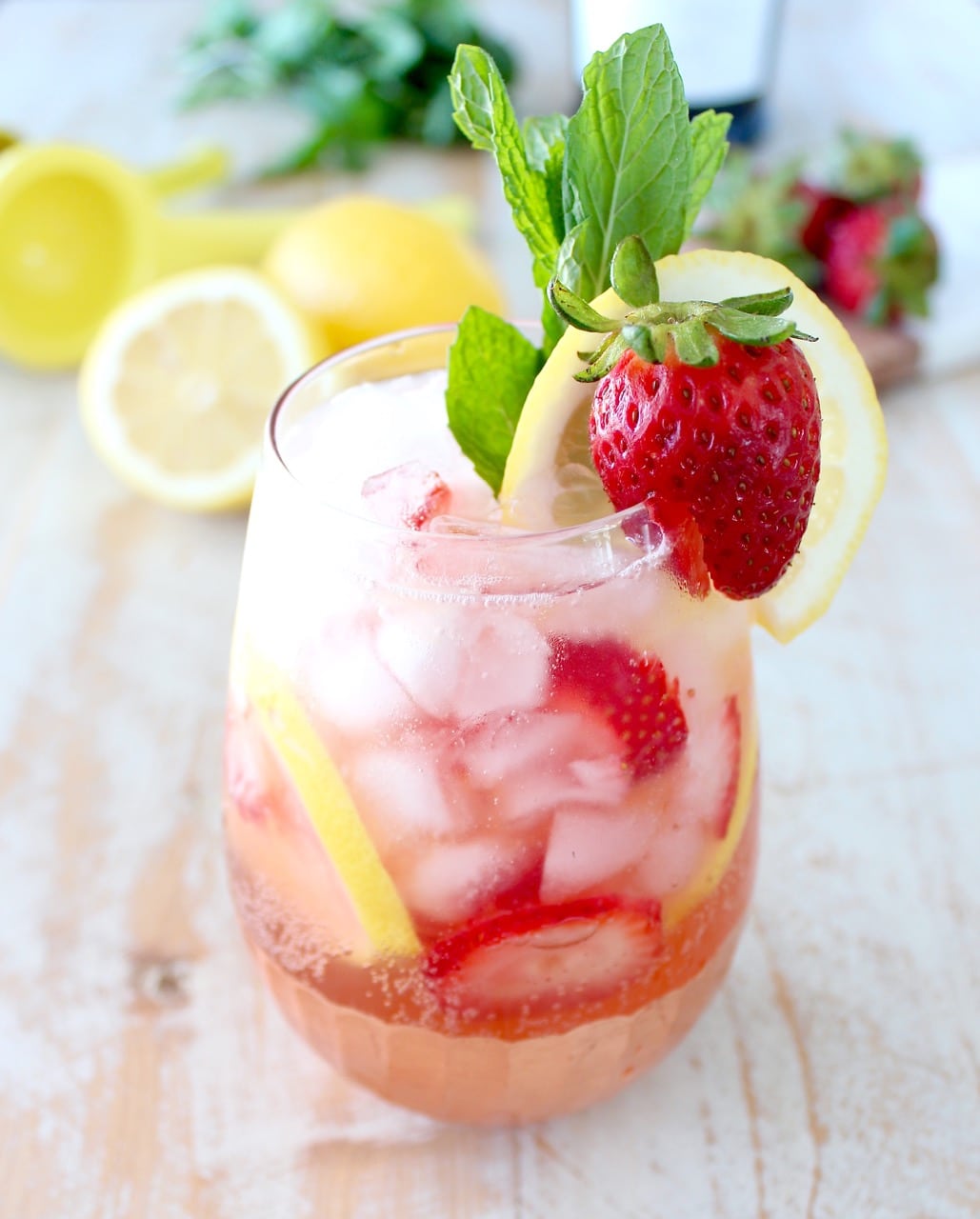 Pool party with sangria pitcher, fruit cocktails and refreshments