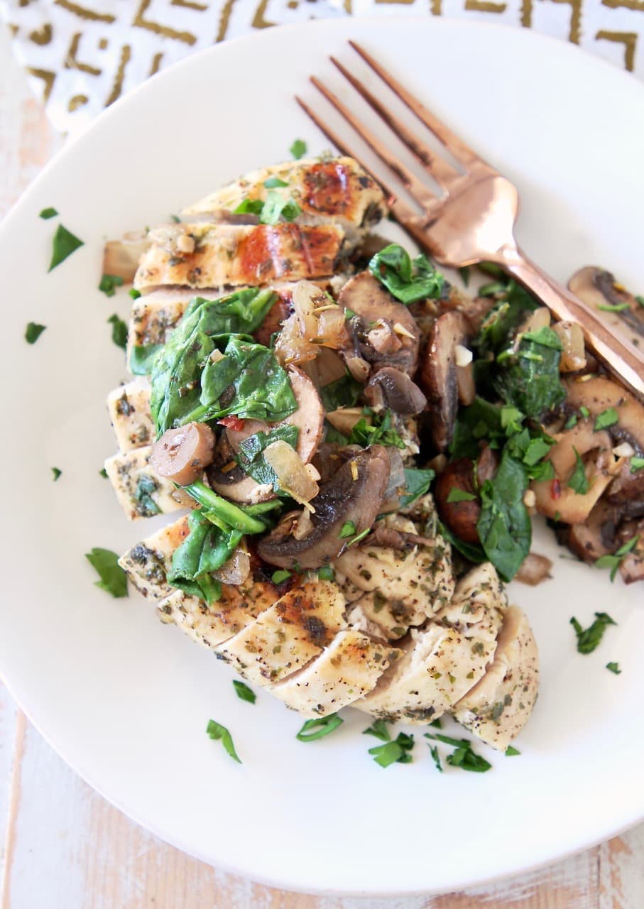 Mushroom Chicken With Spinach Whole30 Recipe Whitneybondcom