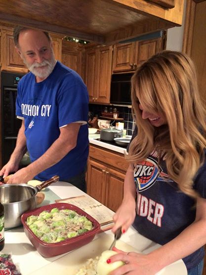 Whitney Bond with Dad in the kitchen