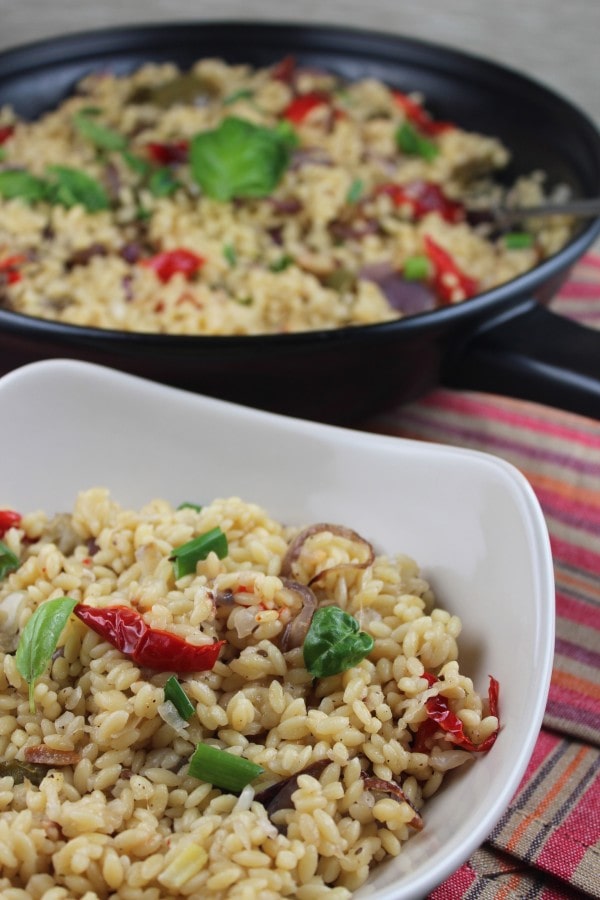 roasted vegetable orzo, creamy orzo recipe, risotto style orzo, creamy vegetable orzo, roasted vegetable risotto, vegetarian risotto, vegetarian orzo recipe, recipes