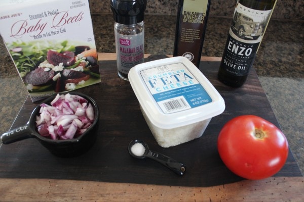 Caramelized Beet and Feta Salad Ingredients