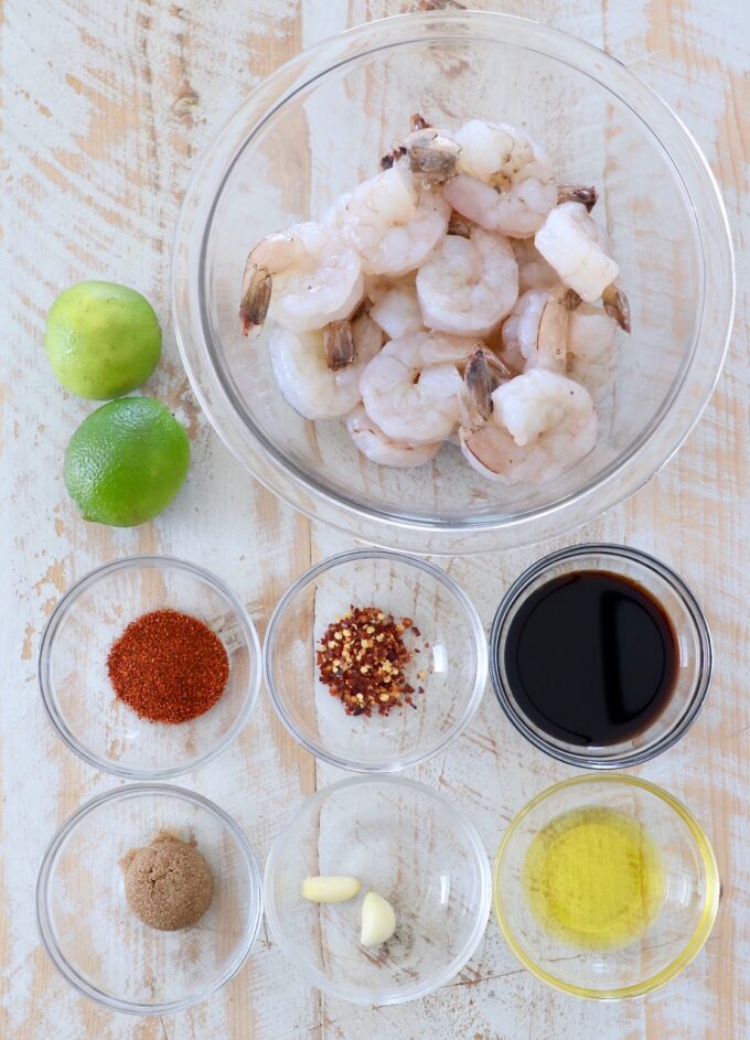 ingredients for shrimp marinade