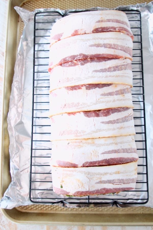 Bacon Wrapped Balsamic Pork Loin Recipe - WhitneyBond.com