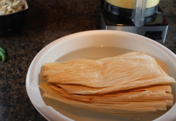 Soaking Tamale Corn Husks