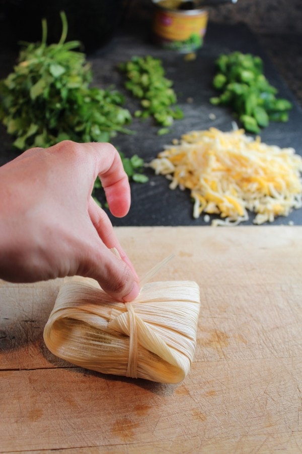 Wrapping Homemade Tamales