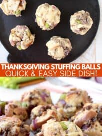 stuffing balls on black baking stone and on a white plate