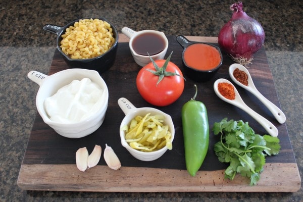 Spicy Buffalo Macaroni Salad Ingredients