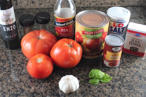 Chunky Tomato Marinara Ingredients
