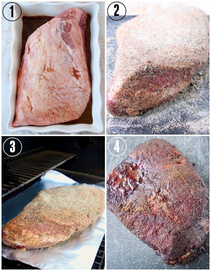 Smoked brisket recipe instructional images