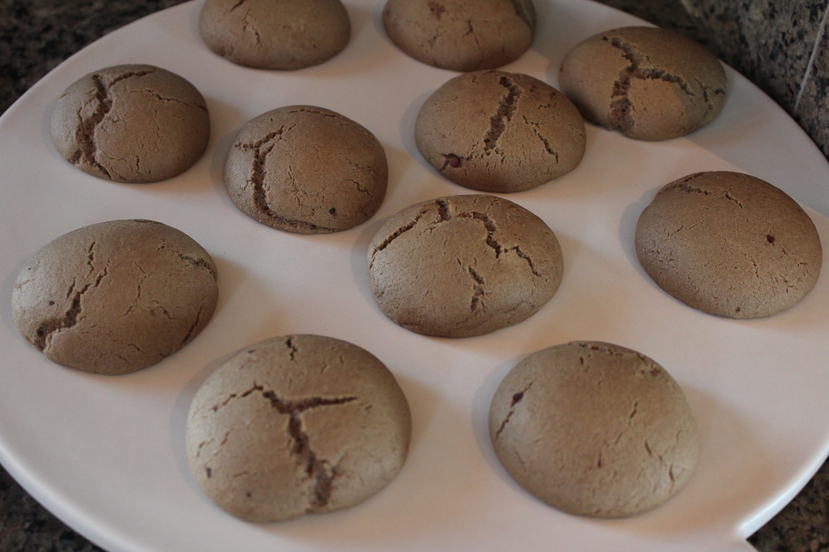 Baked Chocolate Cookies on a baking stone