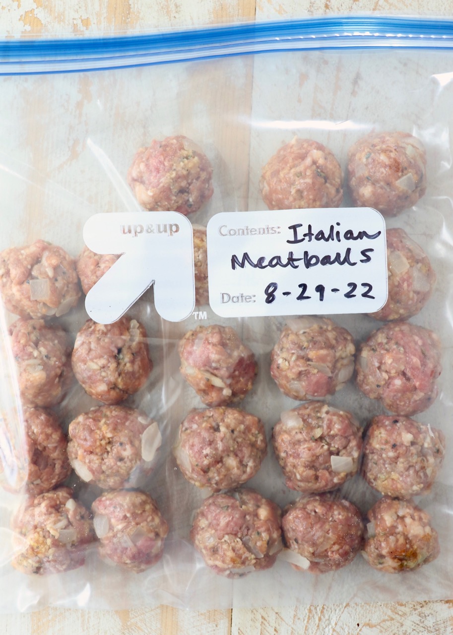 meatballs in zipper bag