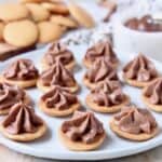 Nutella cheesecake bites on plate