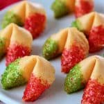 Red and green glitter fortune cookies