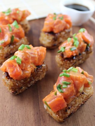 spicy tuna recipe, spicy tuna crispy rice recipe, spicy tuna on crispy rice, japanese spicy tuna crispy rice, spicy tuna crispy rice cakes recipe, recipes, japanese, spicy tuna sushi, katana hannabi recipe, katsuya recipes for crispy rice