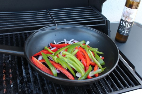 Grilled Peppers and Onions in Longaberger Flameware