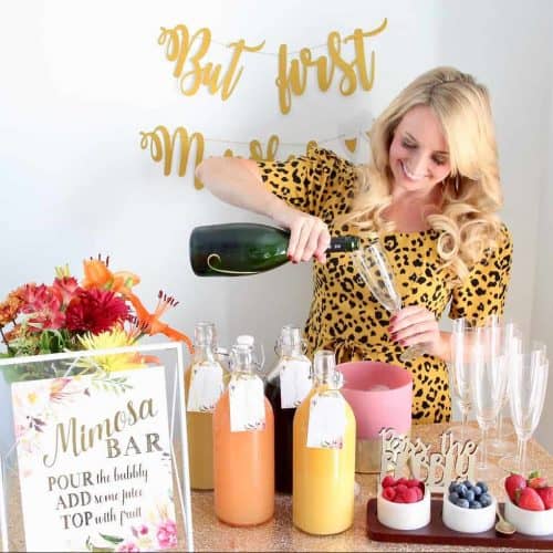 tips and checklist for setting up a mimosa bar - Adoring Kitchen