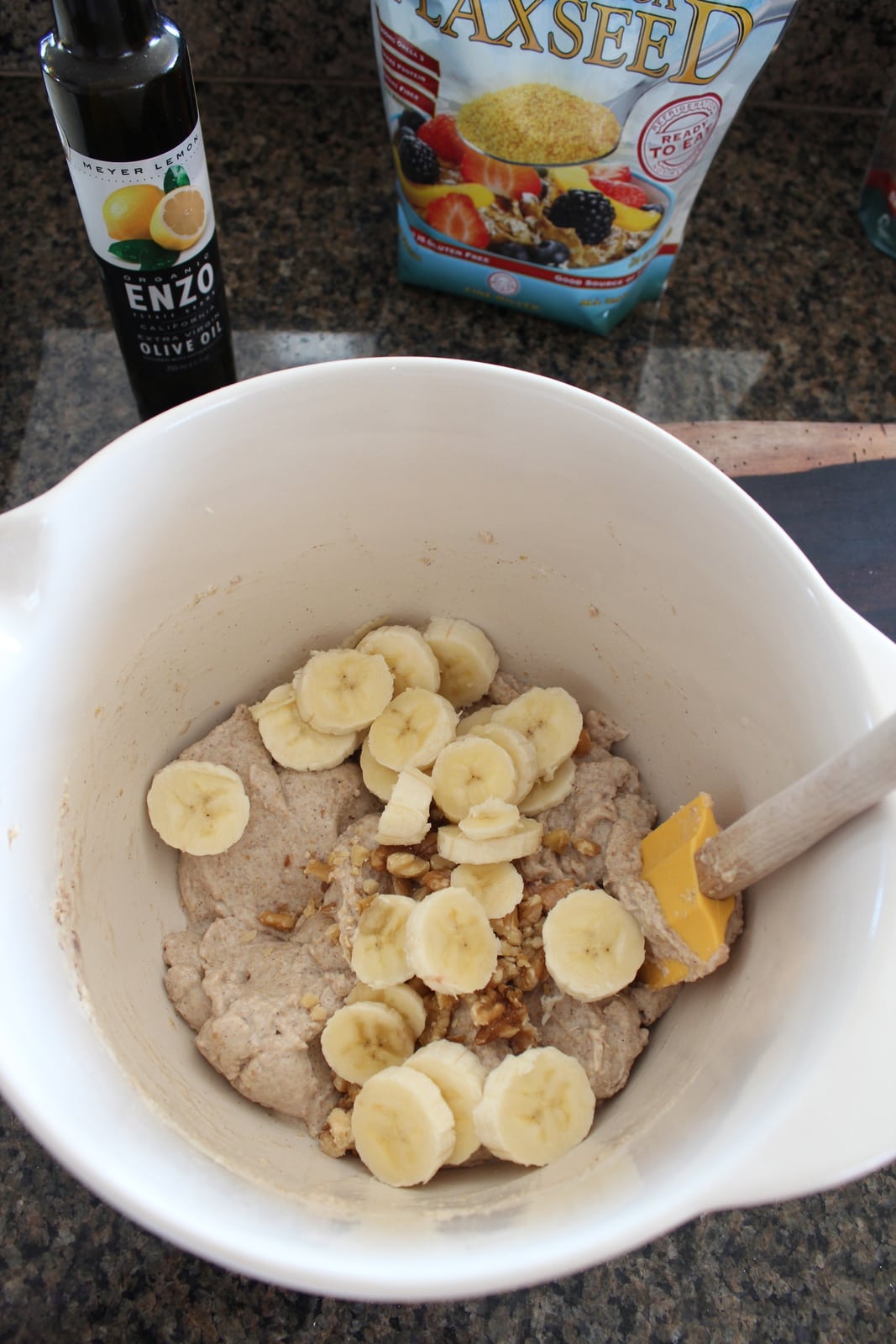 Gluten Free Banana Walnut Waffle Batter