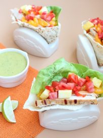 Caribbean Chicken Pitas with Honey Lime Dressing