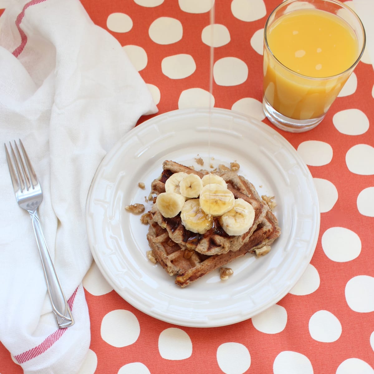 Gluten Free Dairy Free Banana Walnut Waffles