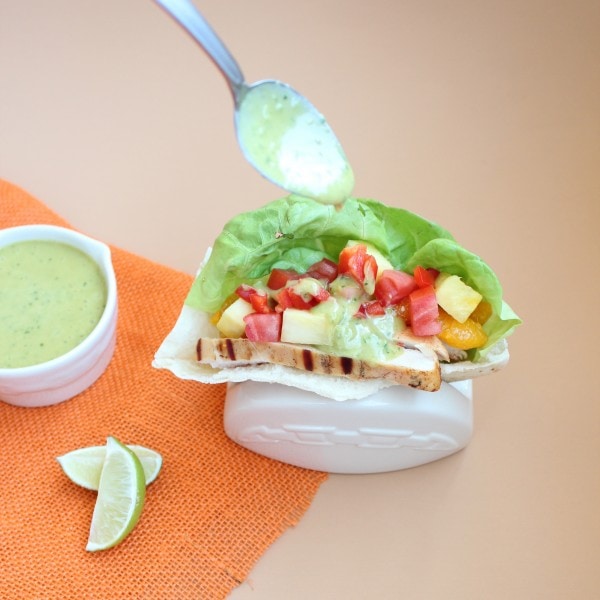 Tequila Lime Chicken Pita with Honey Lime Dressing