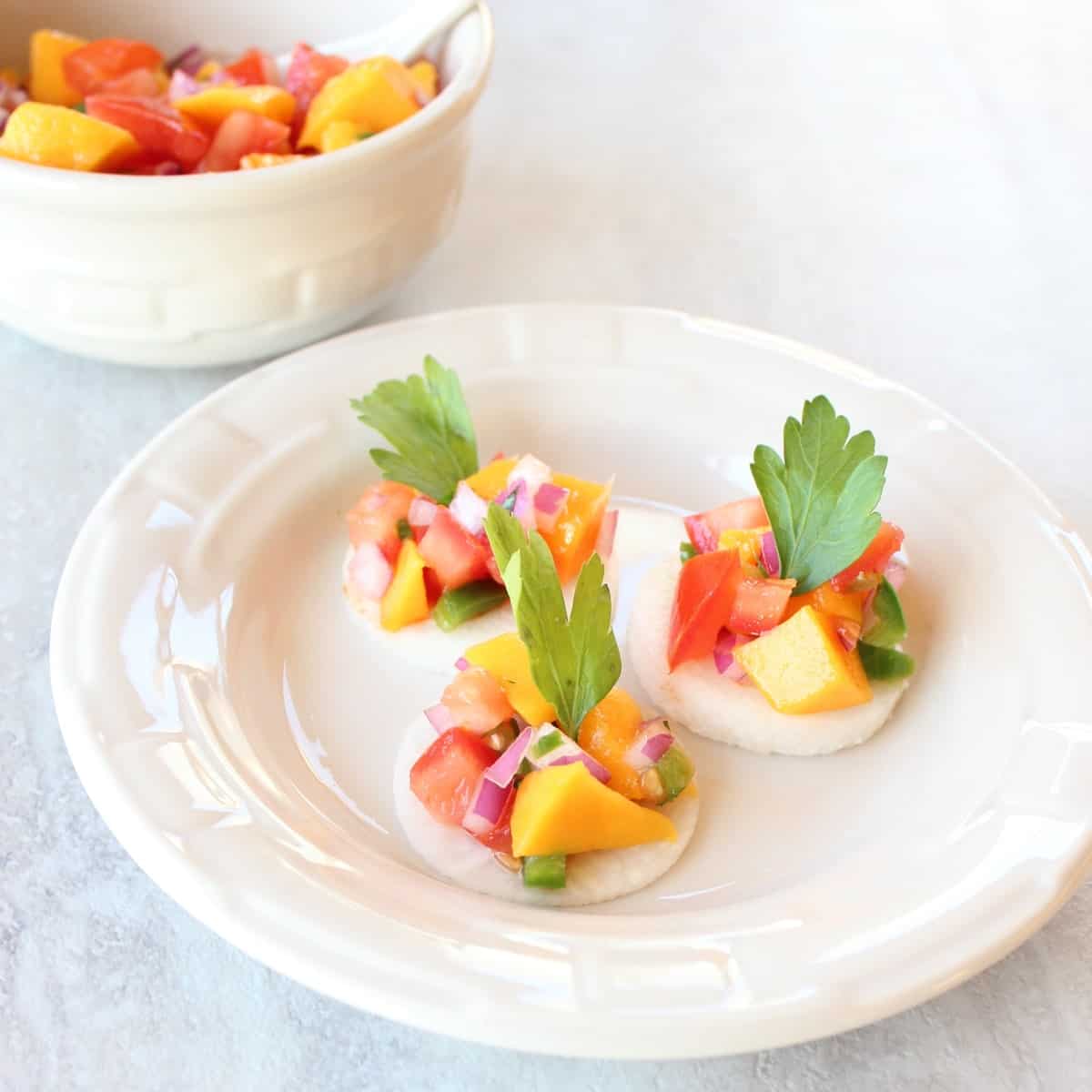 Jicama Chips with Mango Salsa