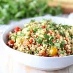 Vegan Quinoa Corn Salad with Cherry Tomatoes and Cilantro