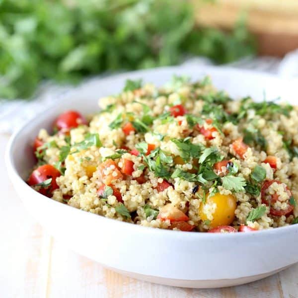 Corn Salad with Quinoa & Avocado Dressing