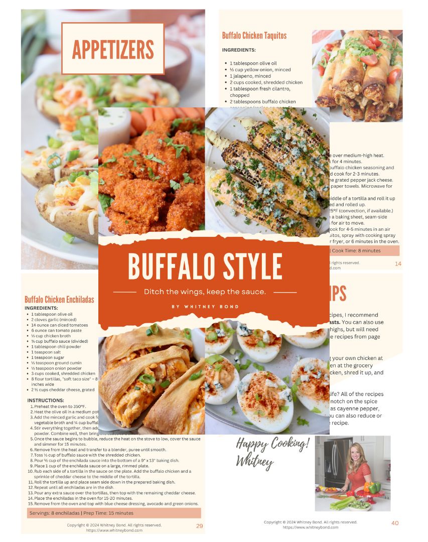 collage of images with the cover of ebook Buffalo Style in the middle of the images