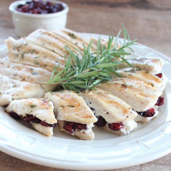 Cranberry Goat Cheese Stuffed Chicken