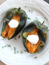 Butternut Squash Stuffed Poblano Peppers