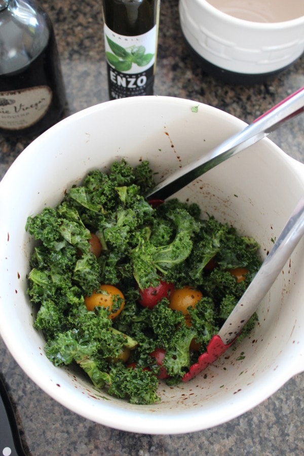 Balsamic Roasted Kale and Tomatoes