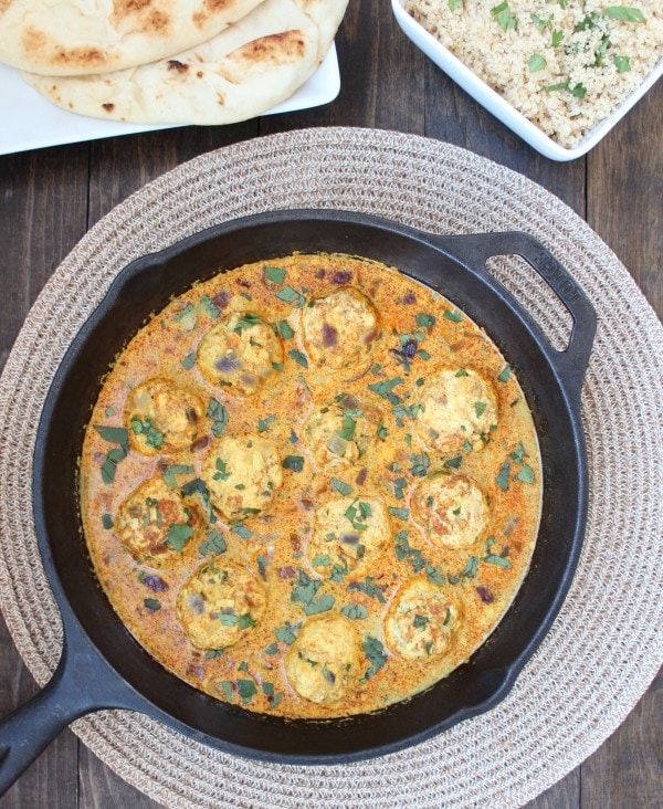 Indian Chicken Curry Meatballs in Vindaloo Sauce