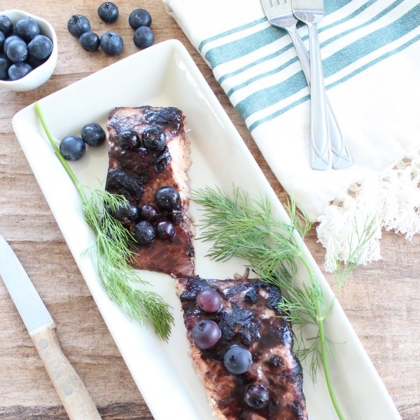 BBQ Blueberry Grilled Salmon