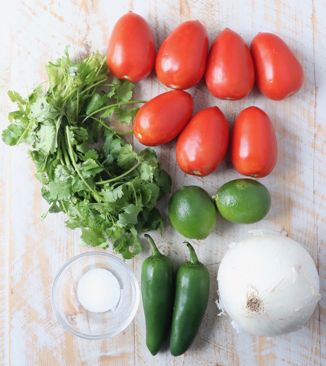 ingredients for fresh tomato salsa