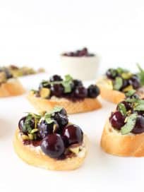 Balsamic Blueberry and Goat Cheese Crostini