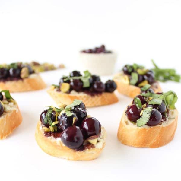 Balsamic Blueberry and Goat Cheese Crostini