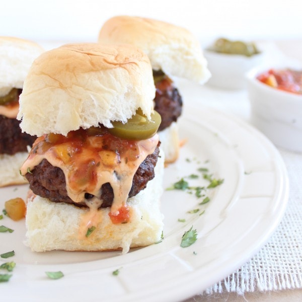 Beef and Chorizo Nacho Burger Sliders