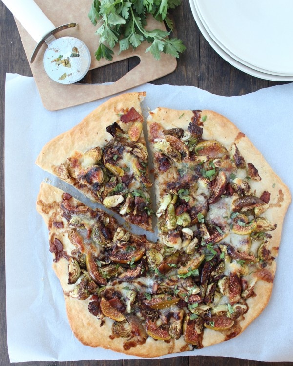 Honey Fig Bacon Brussel Sprouts Pizza
