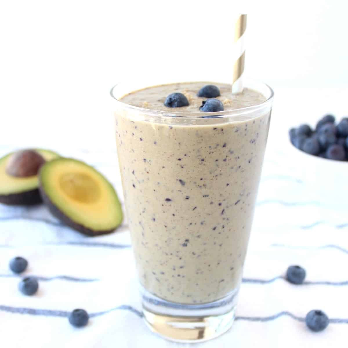 Skin Boosting Blueberry Avocado Smoothie Recipe 