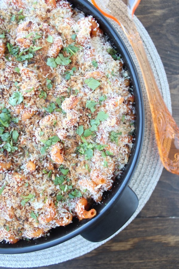Roasted Red Pepper Baked Mac and Cheese